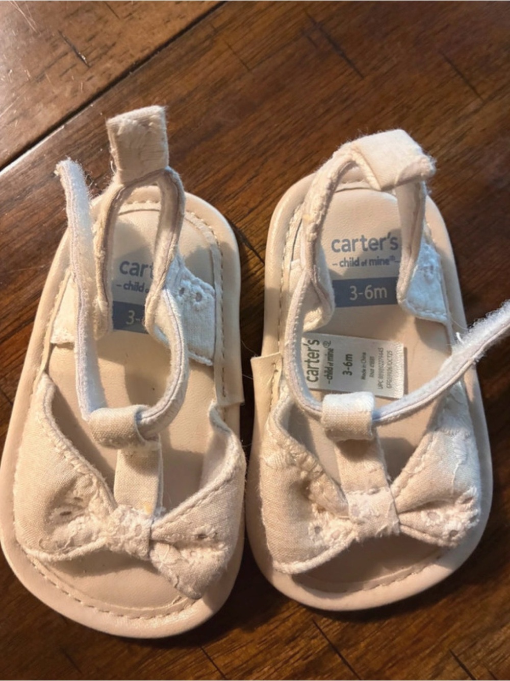 Carter's White Baby Girl Bow Sandals